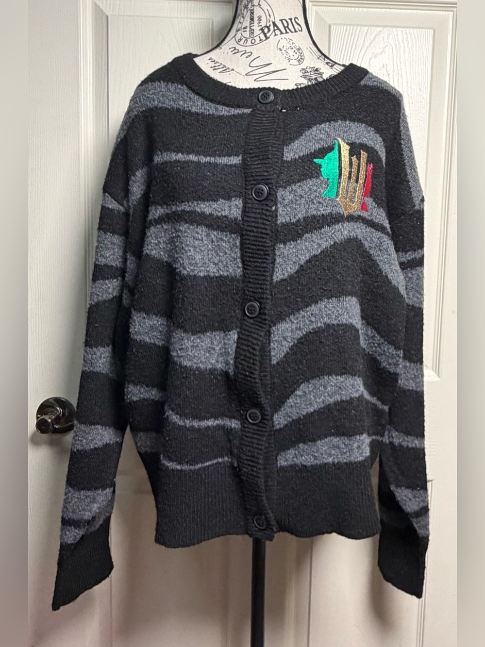 Wicked Women’s Zebra Striped Button Cardigan